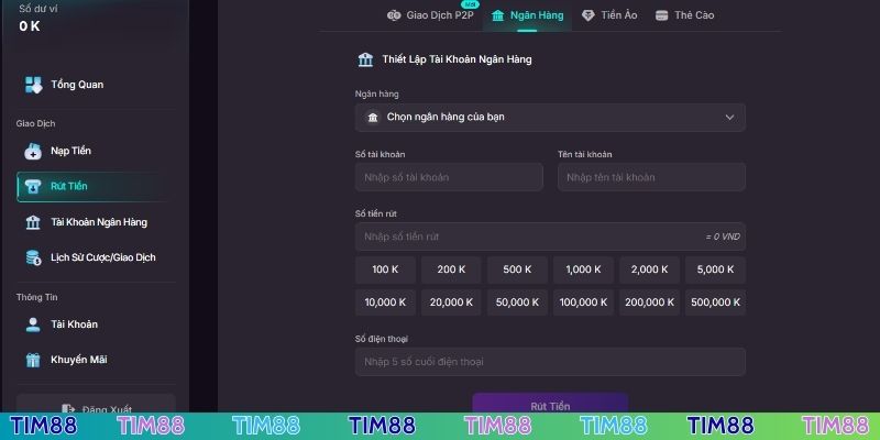 Bật mí cách rút tiền Tim88 cho hội viên