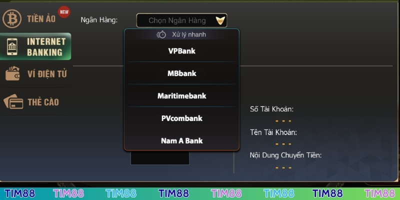 Dễ dàng nạp tiền bất kỳ lúc nào