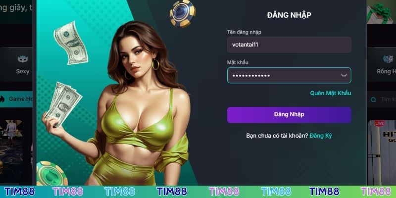 Điền tên acc, mật khẩu nhanh chóng cho bet thủ